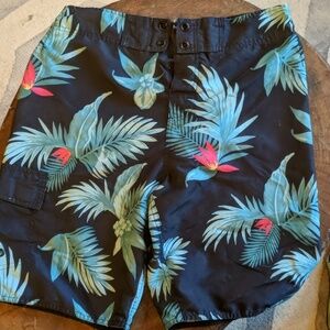 Carbon || Board Shorts Floral Mens 32